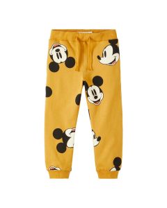 Name It - Mickey Print Joggers - Amber Gold